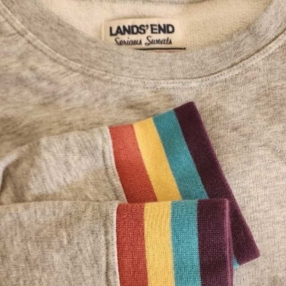 LANDS’ END SERIOUS SWEATS FRENCH TERRY SWEATSHIRT DRESS SZ PETITE LARGE - Picture 3 of 7